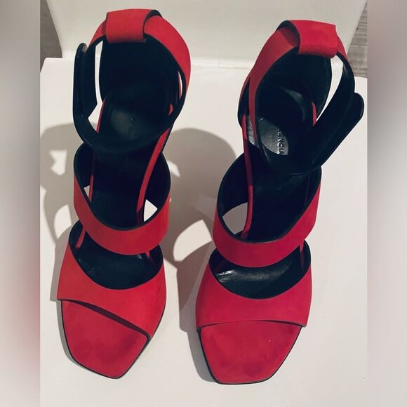 Balenciaga Heels - Size 7 US - Red Seude - balletcorp - Open Toe - Y2k - Sandals - Picture 11 of 11